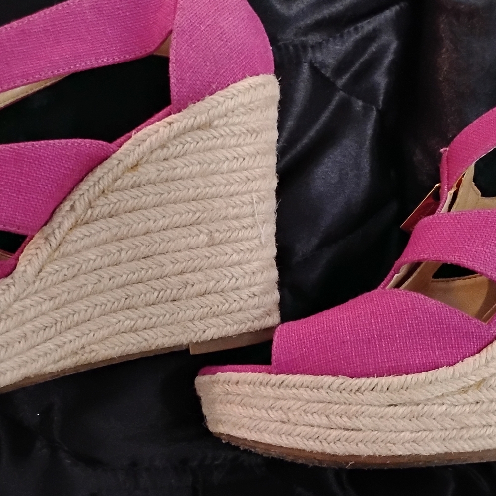 Pink Wedge Sandals - Picture 1 of 4